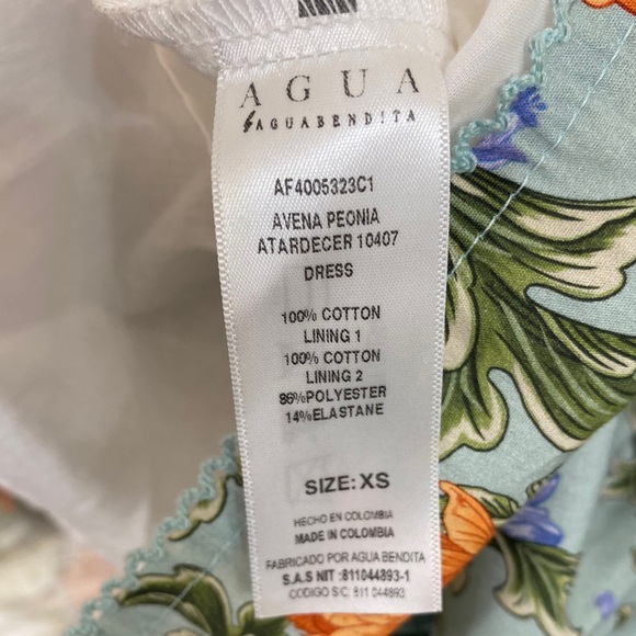 Agua Bendita Avenia Peonia Floral Cotton Mini Dress NWT Size XS - Picture 12 of 13